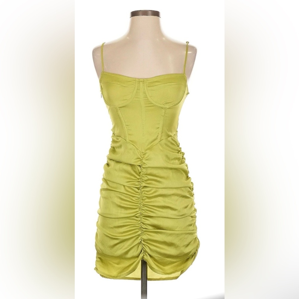 PrettyLittleThing Strapless Lime Dress